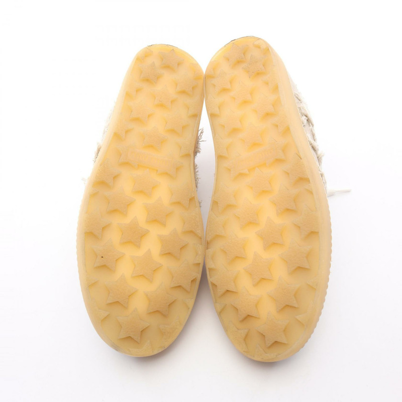 Miu Miu 水洗牛仔流蘇運動鞋 #36.5 棉質米色二手女鞋-3