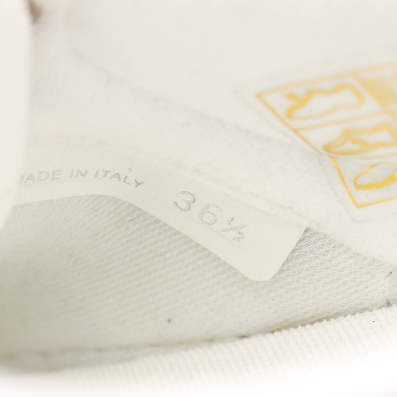 Miu Miu 水洗牛仔流蘇運動鞋 #36.5 棉質米色二手女鞋-6