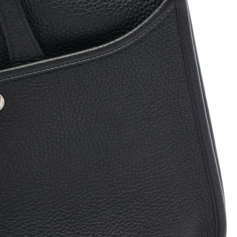 愛馬仕 Evelyne 3 PM 單肩包 056277CK Clemence 皮革 黑色 二手 SHW Z-6