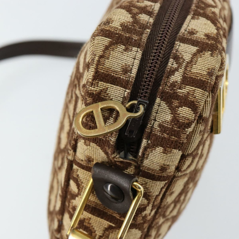 【日本直送】Christian Dior Trotter帆布肩背包 棕色金色 正品 146954-9