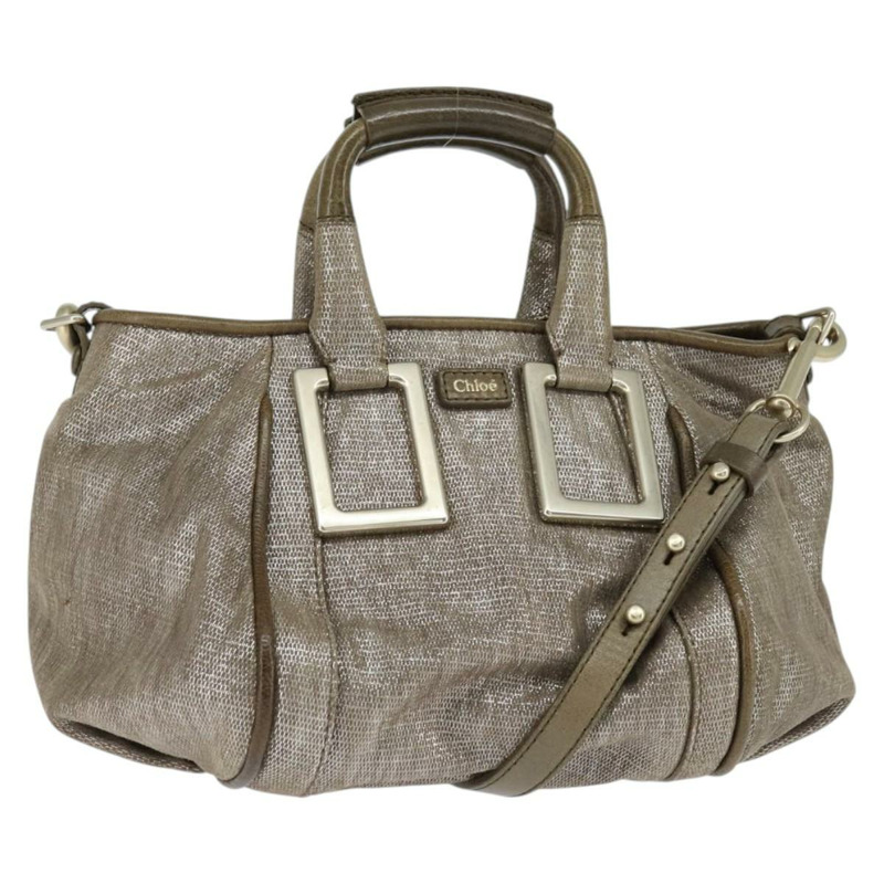 【日本直送】Chloe Etel 手提包 皮革 兩用 米色 金色 正品 gh1152-0