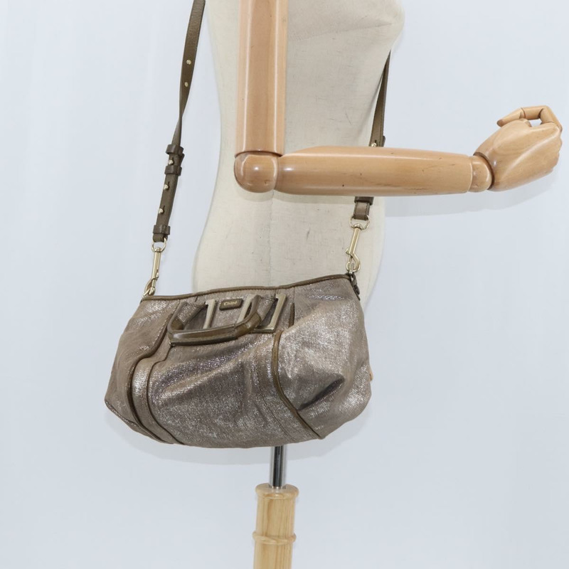 【日本直送】Chloe Etel 手提包 皮革 兩用 米色 金色 正品 gh1152-22