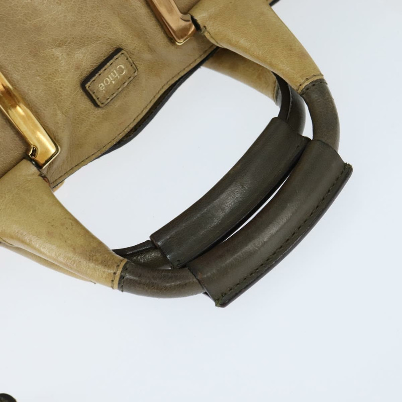 【日本直送】Chloe Etel 手提包 皮革 兩用 米色 金色 正品 BA7364-6