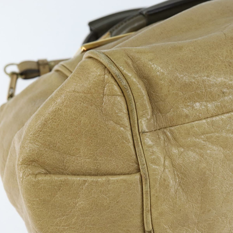 【日本直送】Chloe Etel 手提包 皮革 兩用 米色 金色 正品 BA7364-15