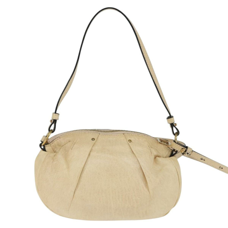 【日本直送】Chloe 手提包 皮革 兩用 米色 金色 正品 BA7370-1