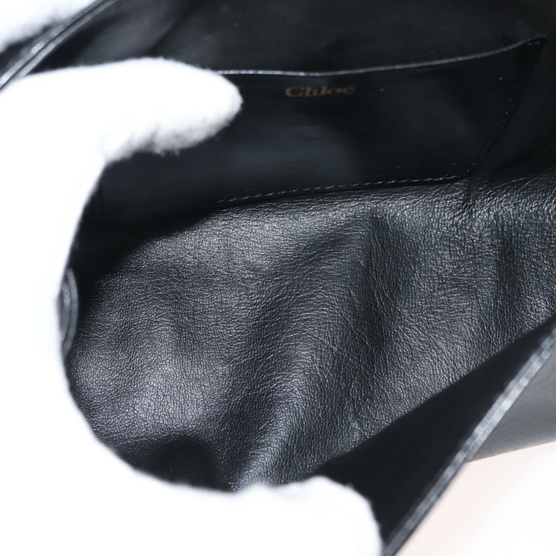 【日本直送】Chloe 鏈條單肩包 皮革 黑色 金色 正品 149333-10