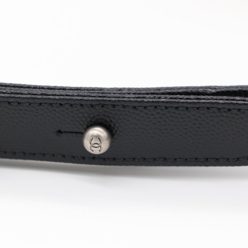 晶片款【近新閒置品🌟配件齊全♥️】Chanel 香奈兒 Leboy 中型 黑色 荔枝牛皮 復古銀扣 鏈條包 斜挎包 單肩包-12