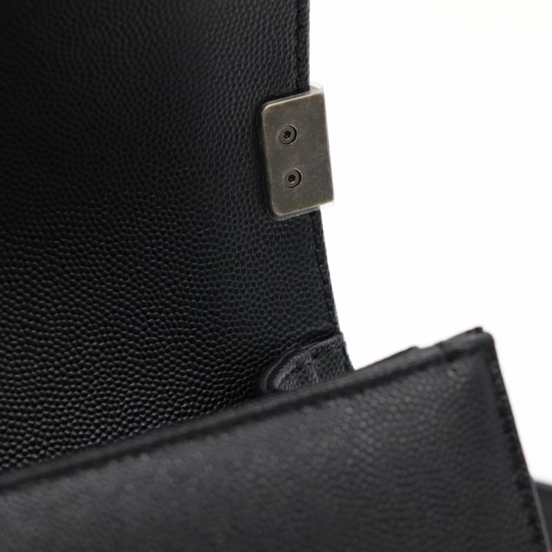 晶片款【近新閒置品🌟配件齊全♥️】Chanel 香奈兒 Leboy 中型 黑色 荔枝牛皮 復古銀扣 鏈條包 斜挎包 單肩包-14