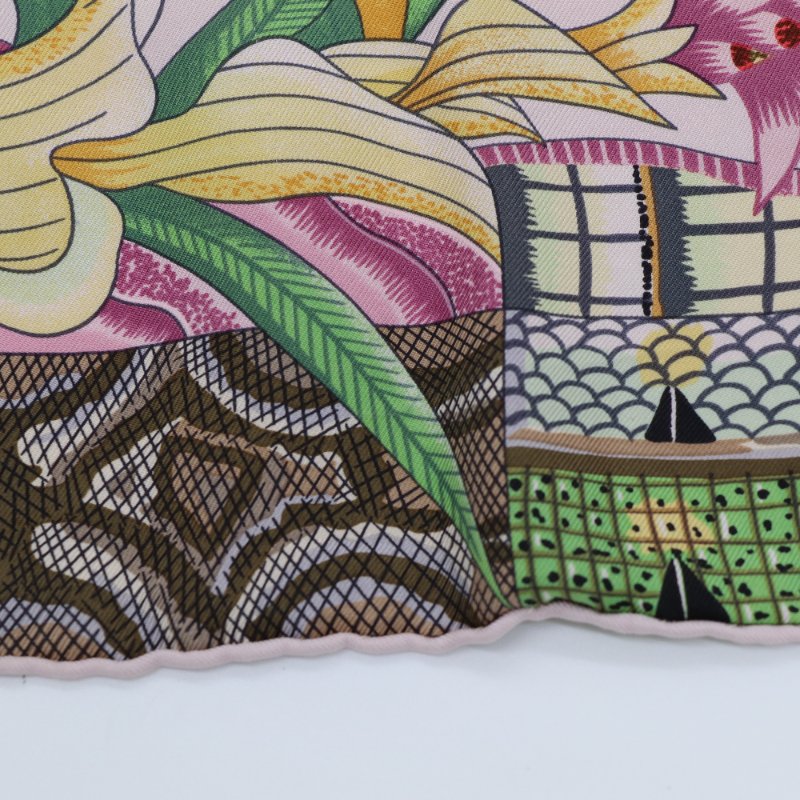 【閒置品♥️有盒子】Hermès 愛馬仕 La Marche du Zambeze 贊比西河的慶典 淡粉色 大方絲巾 90cm-6