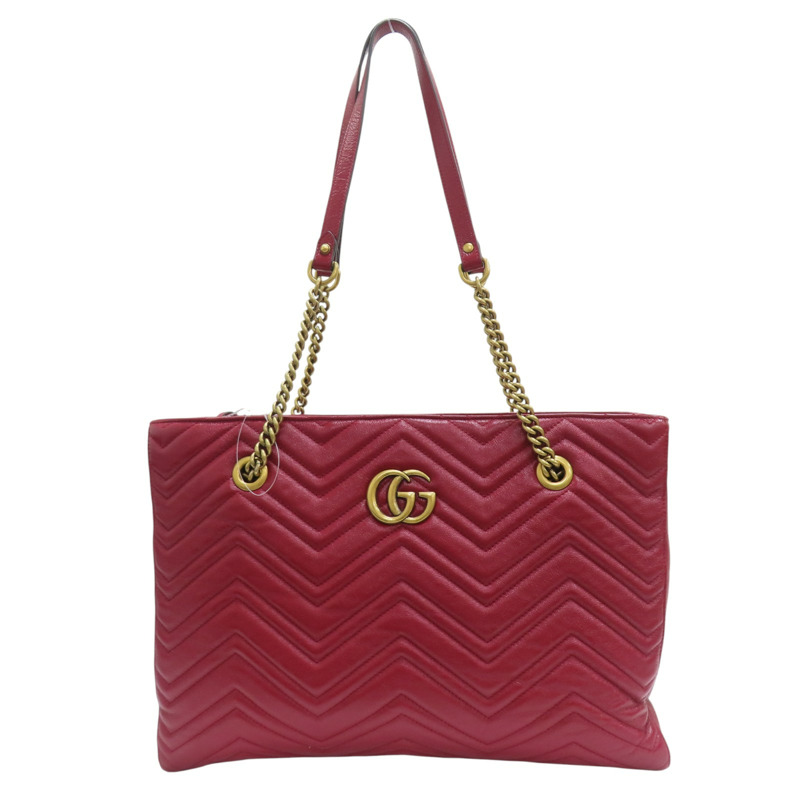 紅色 牛色 GG Marmont 肩背包 524578【GUCCI 古馳】 524578-0