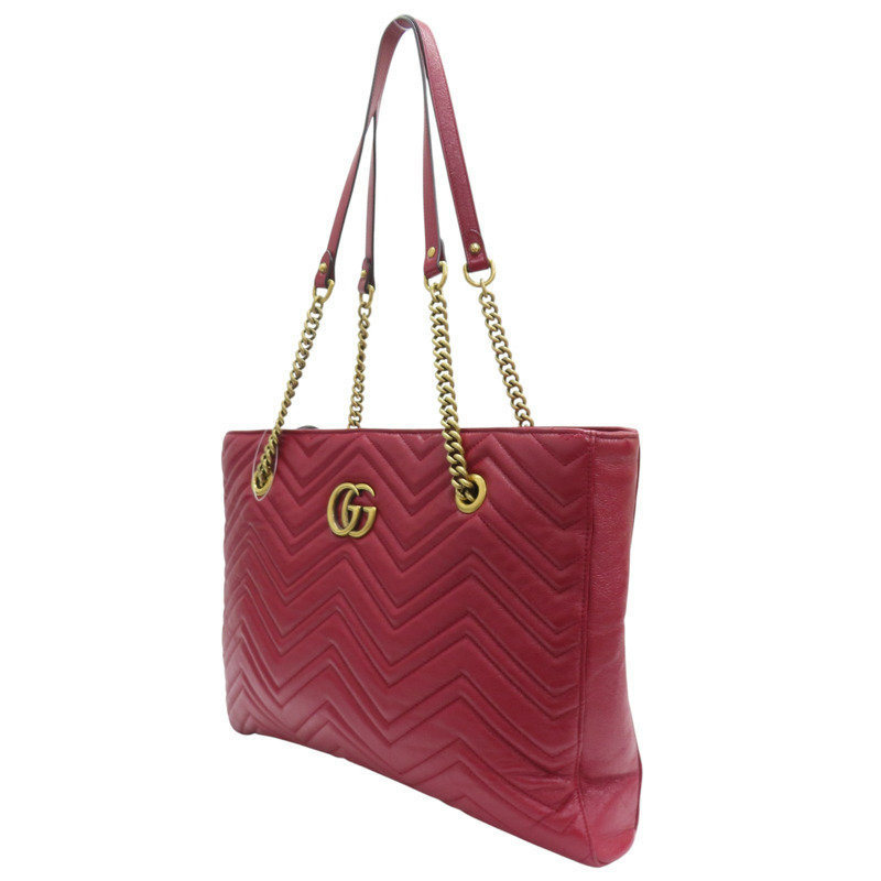 紅色 牛色 GG Marmont 肩背包 524578【GUCCI 古馳】 524578-2