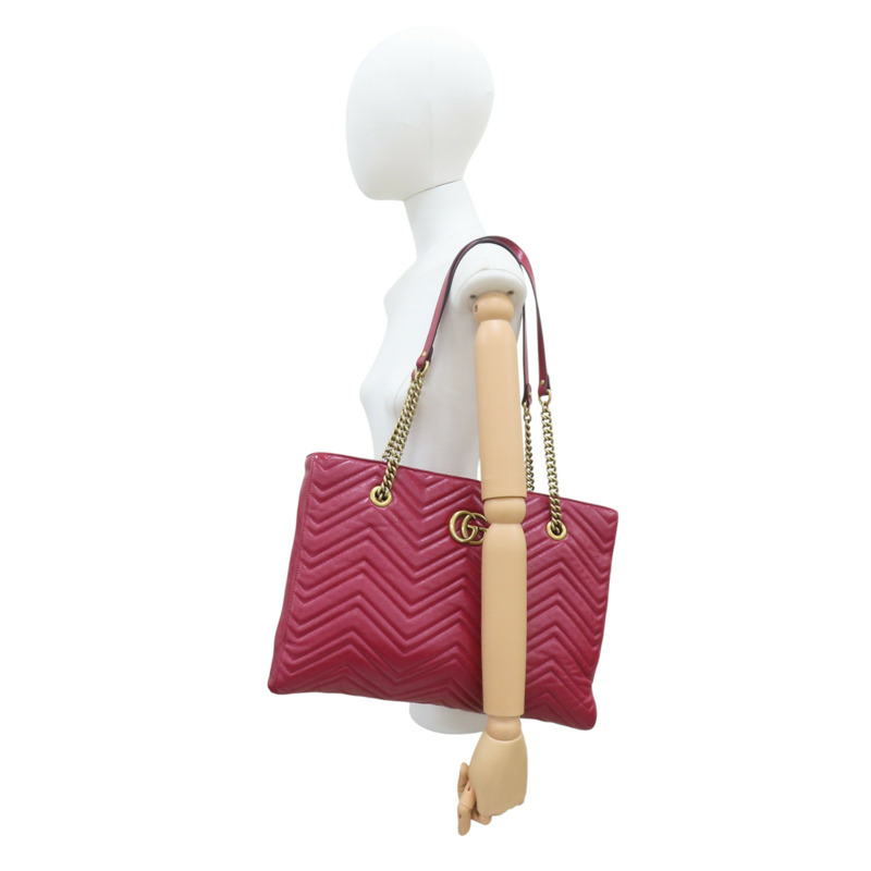 紅色 牛色 GG Marmont 肩背包 524578【GUCCI 古馳】 524578-8