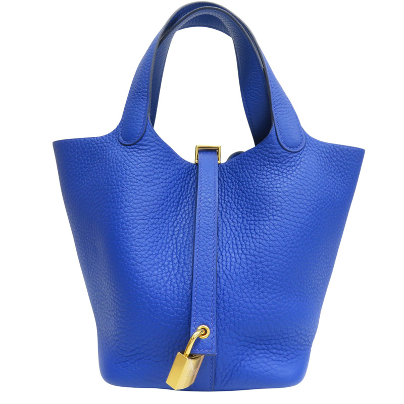 皇家藍 TC牛皮 Picotin Lock 18 手提包 U刻 金釦【HERMES 愛馬仕】 U刻-0