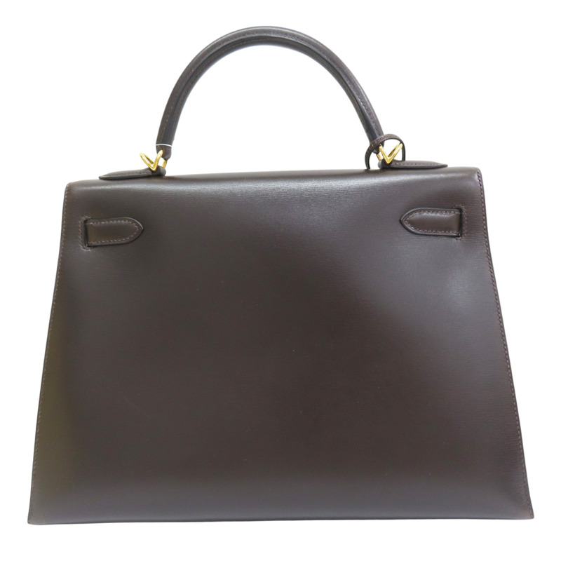巧克力色 Box牛皮 Kelly 32 凱莉包 兩用包 口D刻 金釦【HERMES 愛馬仕】-1