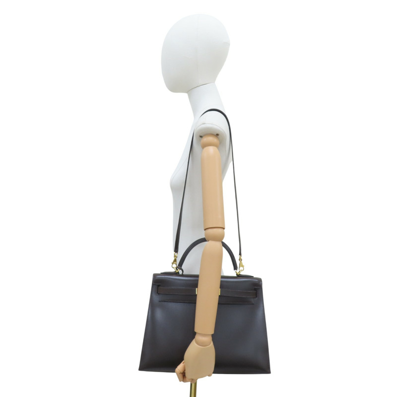 巧克力色 Box牛皮 Kelly 32 凱莉包 兩用包 口D刻 金釦【HERMES 愛馬仕】-7