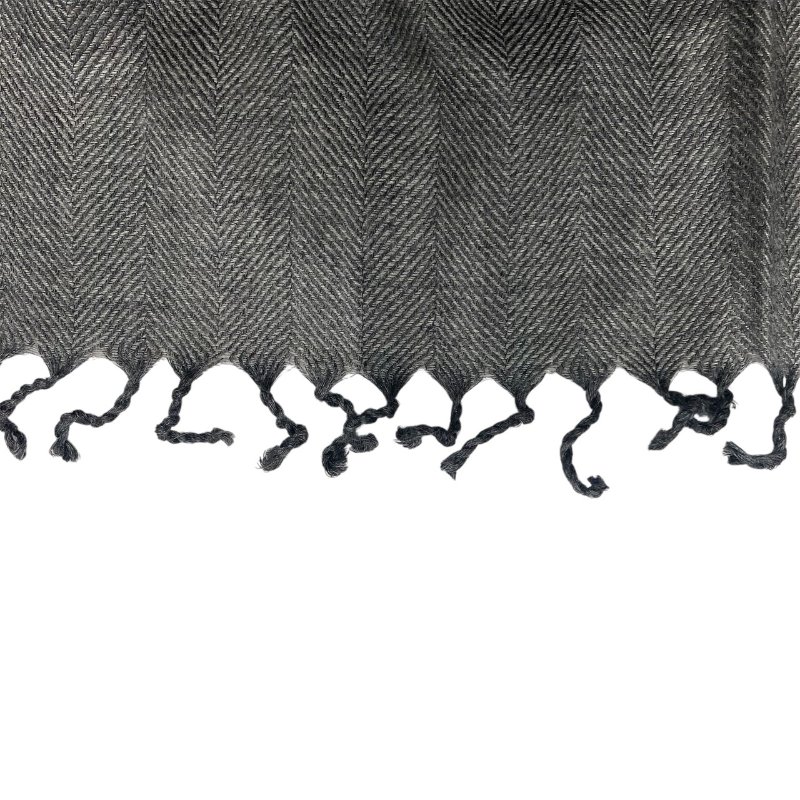 HERMES 愛馬仕 圍巾 絲 CASHMERE 灰色 素面-3