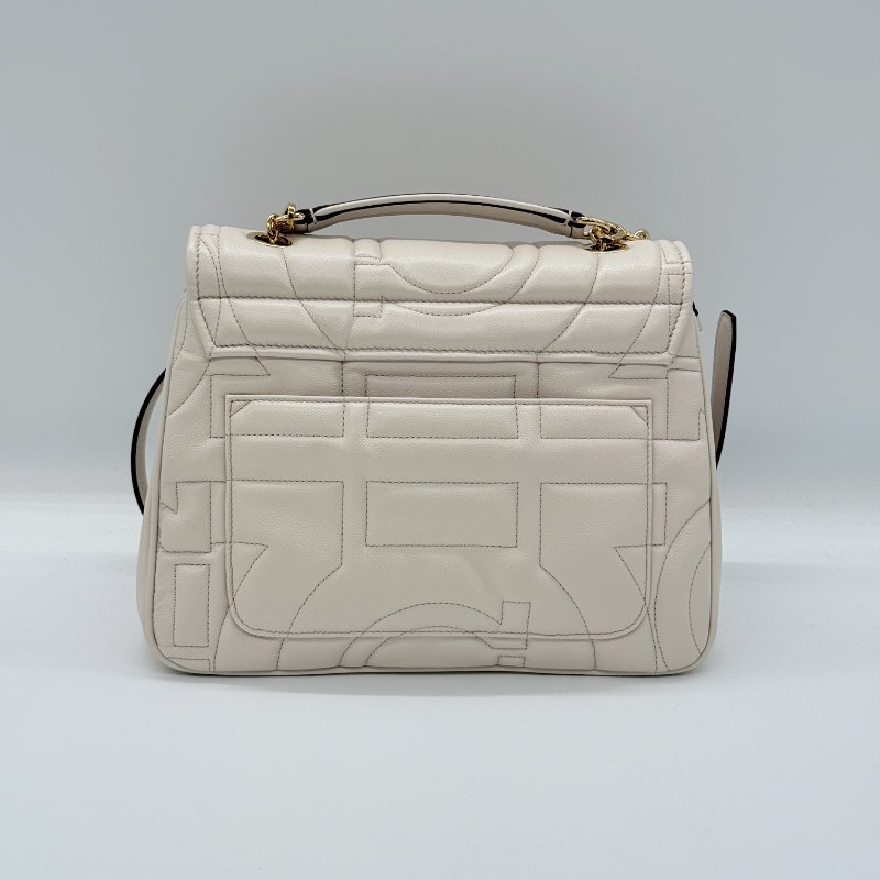 Salvatore Ferragamo 菲拉格慕 氣質色 奶白色 牛皮 手提包 斜挎包-3