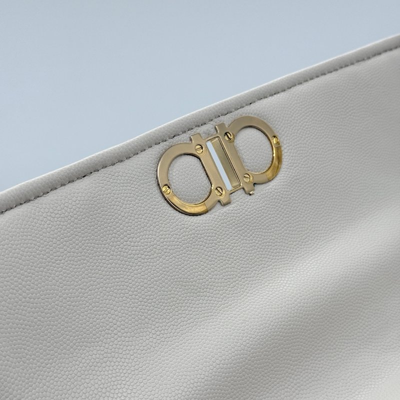 Salvatore Ferragamo 菲拉格慕 氣質色 奶白色 牛皮 手提包 斜挎包-10