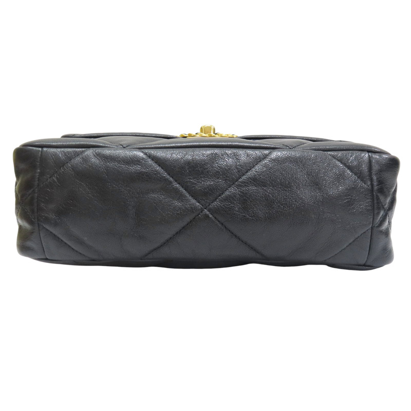 黑色 牛皮 19 26CM 鍊帶 肩背包 金釦【CHANEL 香奈兒】 AS1160-3