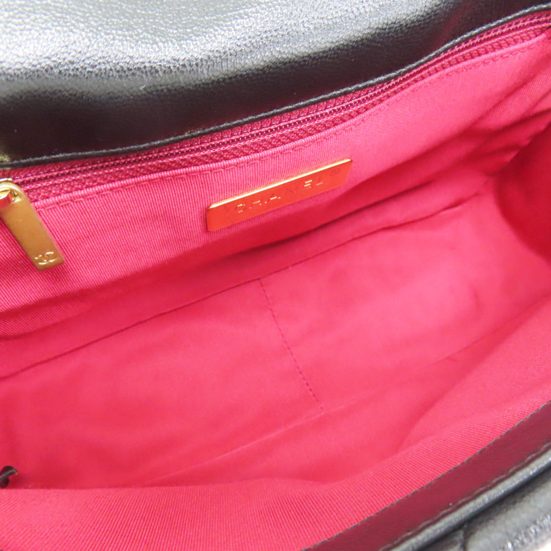 黑色 牛皮 19 26CM 鍊帶 肩背包 金釦【CHANEL 香奈兒】 AS1160-4