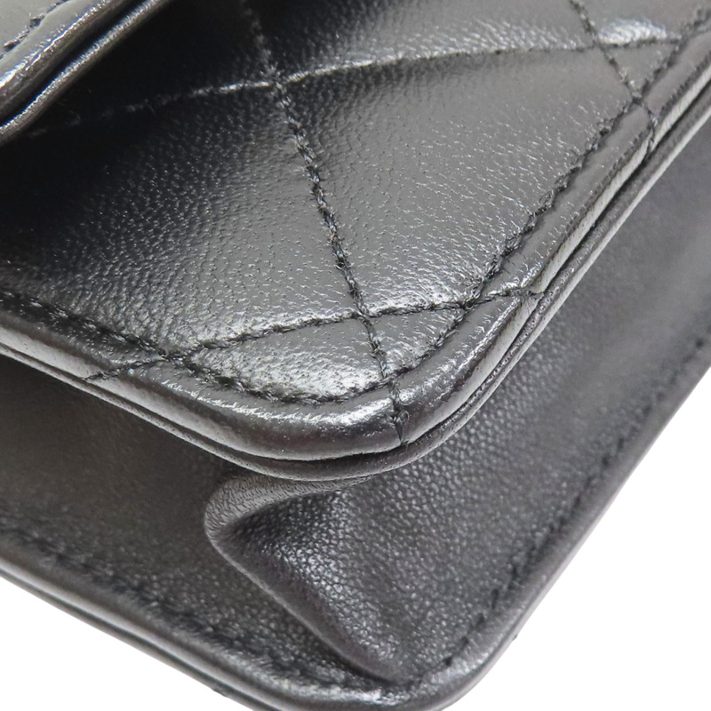 黑色 羊皮 WOC 鍊帶 肩背包 銀釦【CHANEL 香奈兒】 AP0250-10