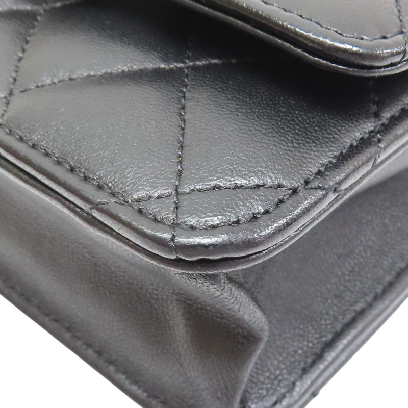 黑色 羊皮 WOC 鍊帶 肩背包 銀釦【CHANEL 香奈兒】 AP0250-11