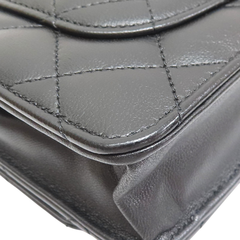 黑色 羊皮 WOC 鍊帶 肩背包 銀釦【CHANEL 香奈兒】 AP0250-12