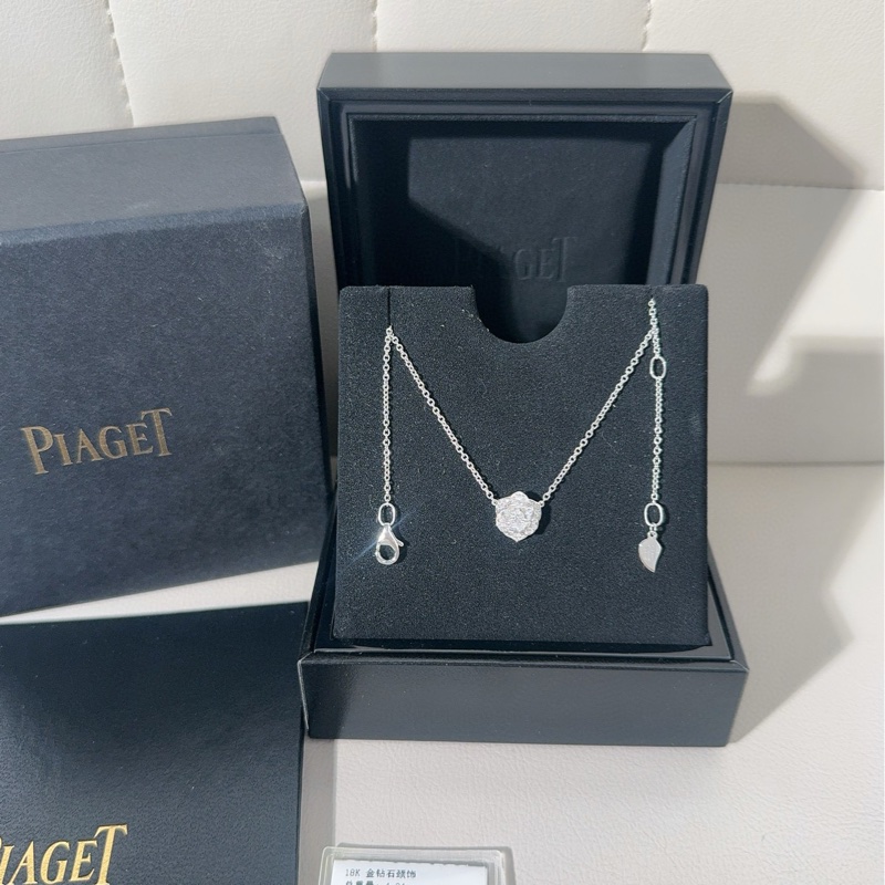 Piaget伯爵 PIAGET ROSE系列 18K白金满钻玫瑰花项链-3
