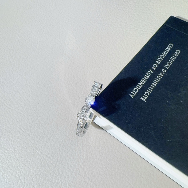 Chanel香奈儿 ruban系列 白金满钻蝴蝶结戒指-4