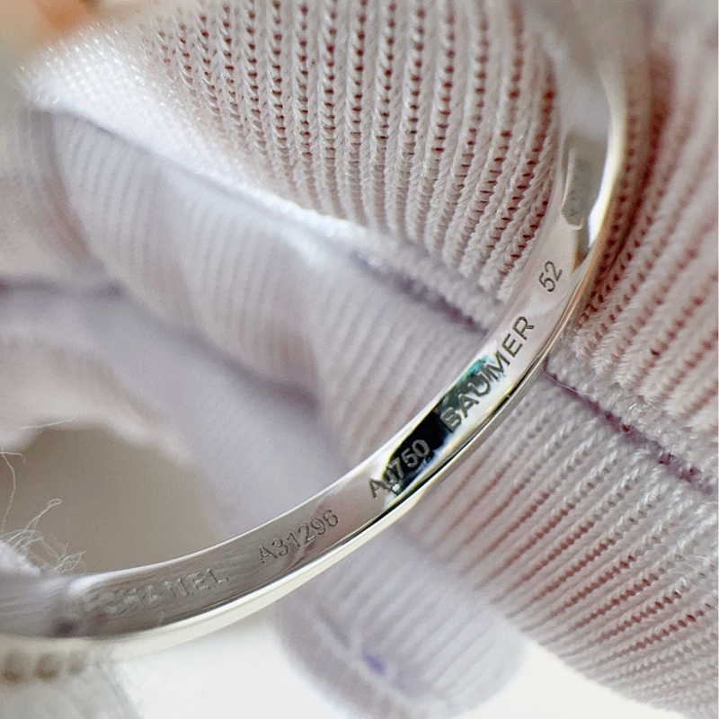 Chanel香奈儿 ruban系列 白金满钻蝴蝶结戒指-7