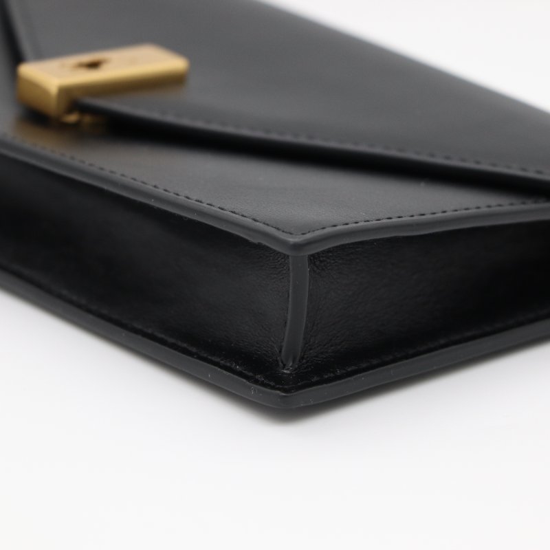 Polo Ralph Lauren 黑色 牛皮革 鏈條包 斜挎包 手拿包-5