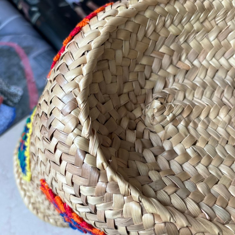 ::LOEWE:: 羅威 新款Basket 編織花朵毛線貼皮革拉菲草藤編 肩背包 托特包 手提包 沙灘包-10