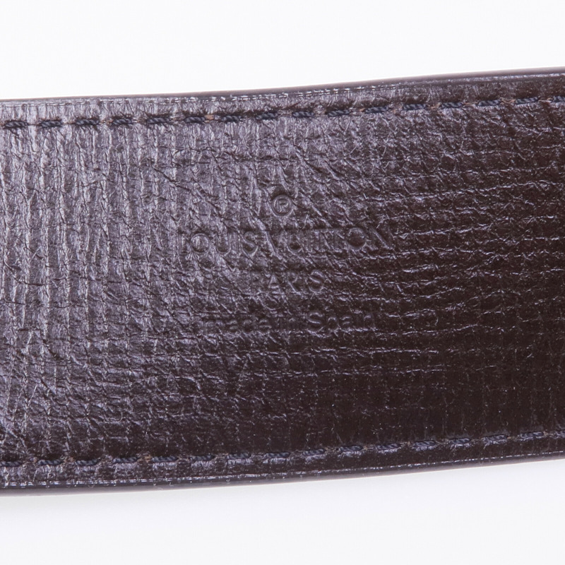 LOUIS VUITTON 牛皮皮革Ceinture LV Initial金扣皮帶-3