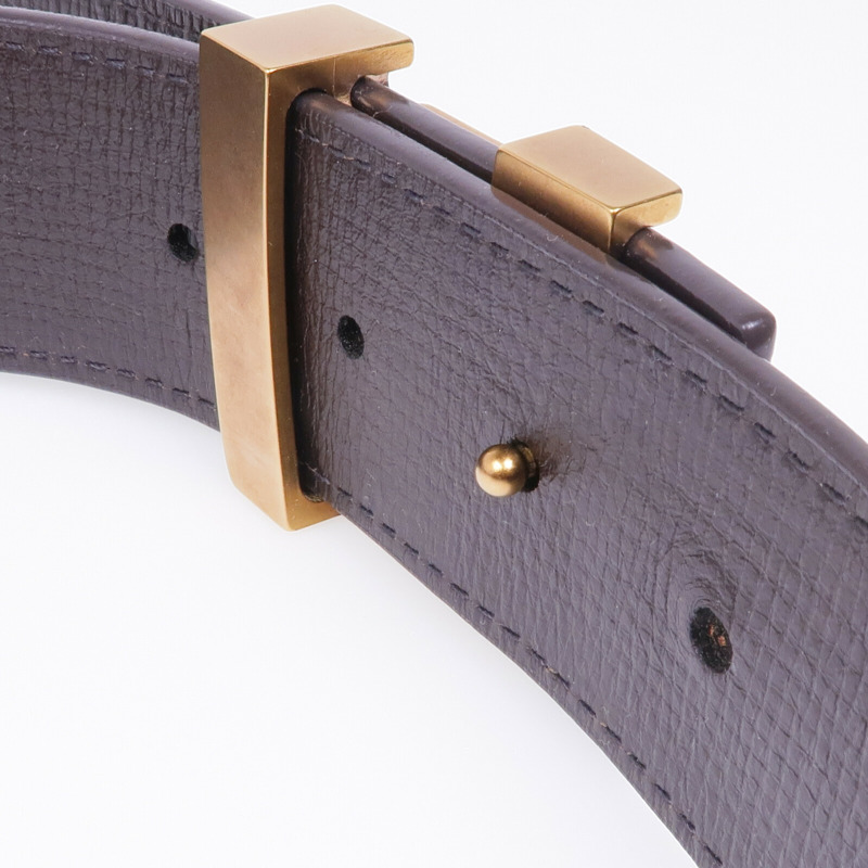 LOUIS VUITTON 牛皮皮革Ceinture LV Initial金扣皮帶-4
