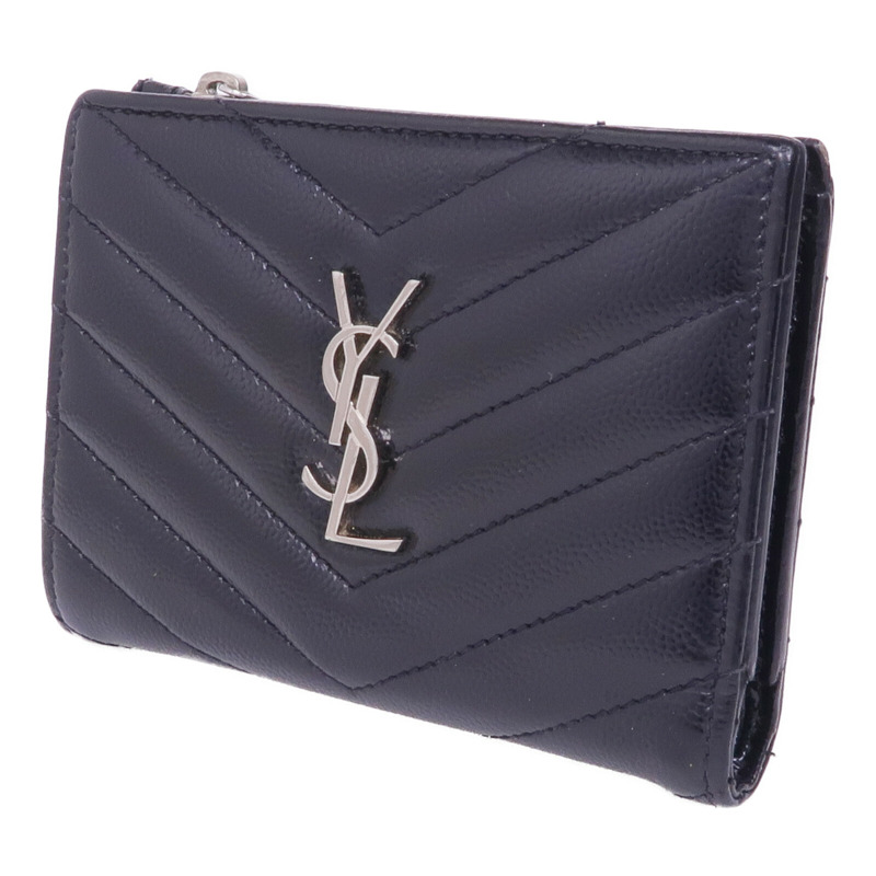 SAINT LAURENT 牛皮皮革Wallet銀扣卡片套-1