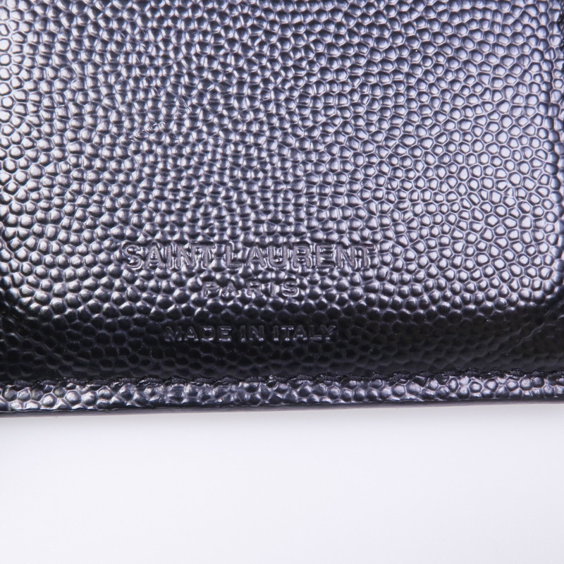 SAINT LAURENT 牛皮皮革Wallet銀扣卡片套-7