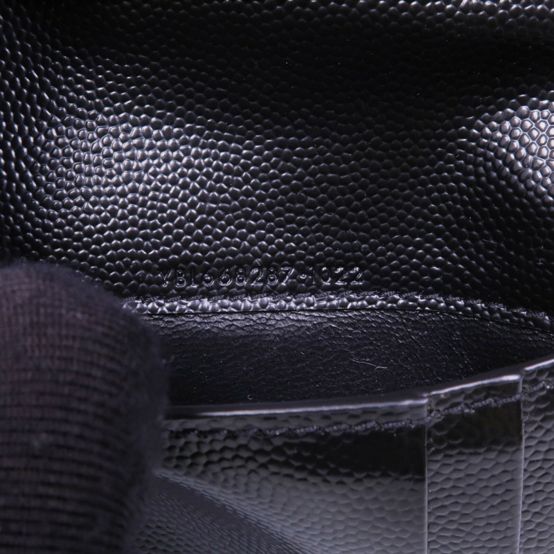 SAINT LAURENT 牛皮皮革Wallet銀扣卡片套-8