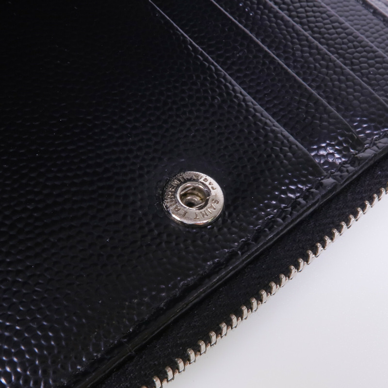 SAINT LAURENT 牛皮皮革Wallet銀扣卡片套-10