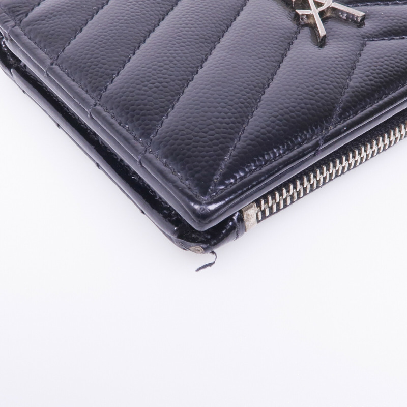 SAINT LAURENT 牛皮皮革Wallet銀扣卡片套-15