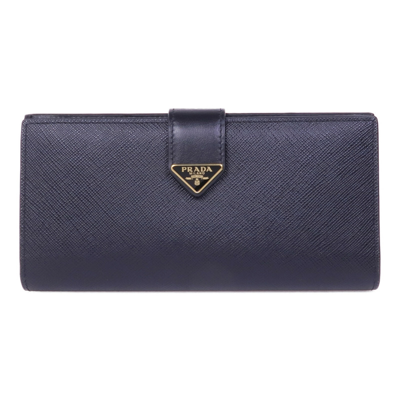 PRADA 牛皮皮革Long Wallet金扣長錢包-0