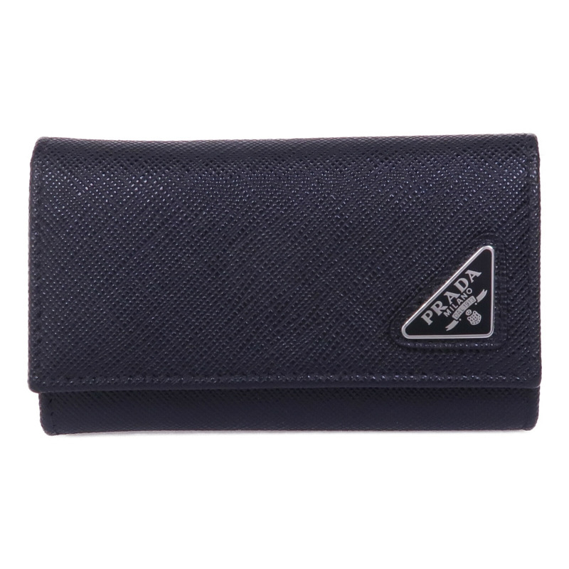 PRADA 牛皮皮革Key Case銀扣鎖匙包-0