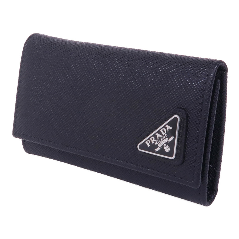 PRADA 牛皮皮革Key Case銀扣鎖匙包-1