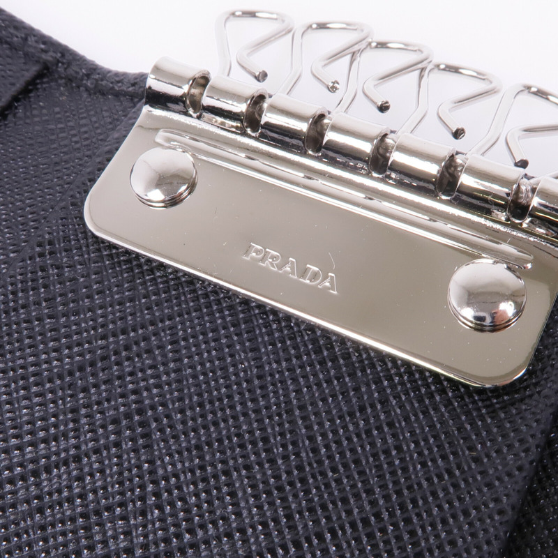 PRADA 牛皮皮革Key Case銀扣鎖匙包-7