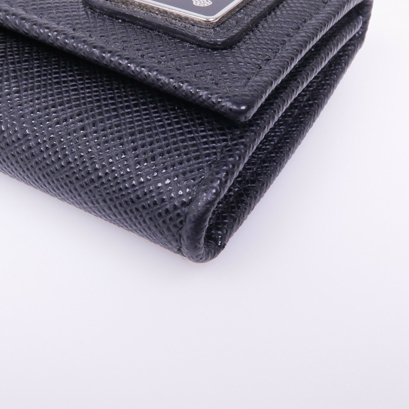 PRADA 牛皮皮革Key Case銀扣鎖匙包-11