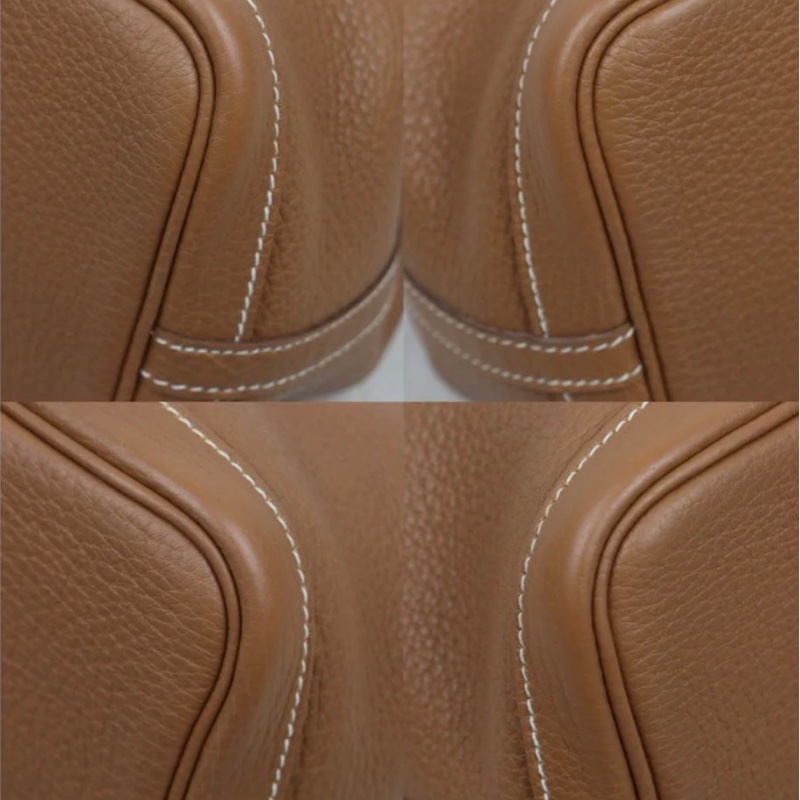 「JL精品代購」9新 Hermes 愛馬仕 garden 花園30 棕色銀扣-7