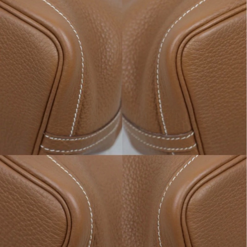 「JL精品代購」9新 Hermes 愛馬仕 garden 花園30 棕色銀扣-8