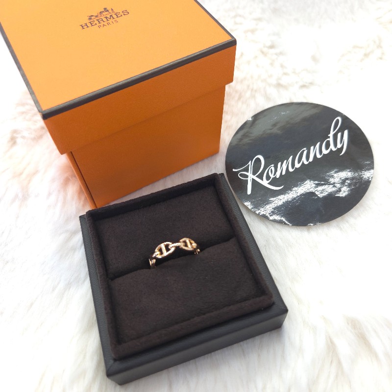 Hermès Chaine d'ancre 18k金豬鼻戒指 玫瑰金 54-0