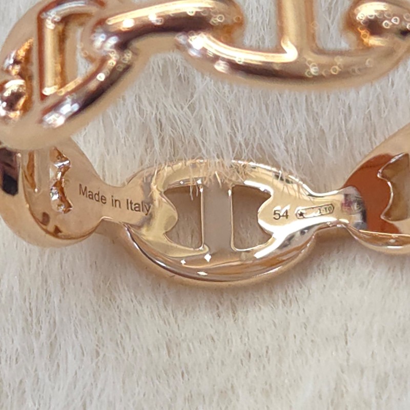 Hermès Chaine d'ancre 18k金豬鼻戒指 玫瑰金 54-3