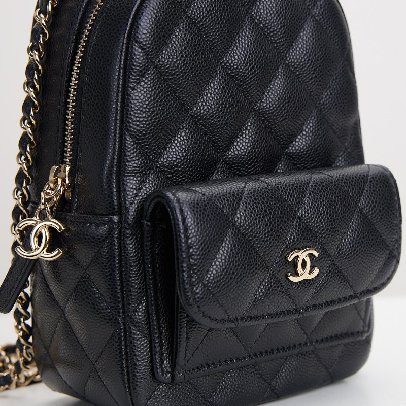 二手Chanel 小書包/黑金牛-3