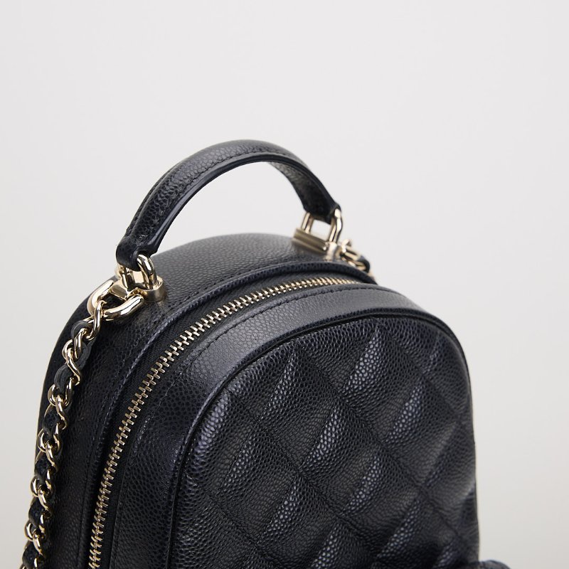 二手Chanel 小書包/黑金牛-9